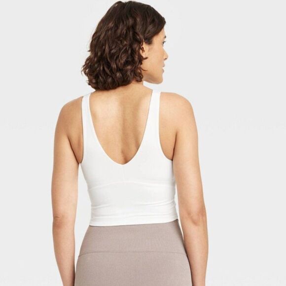 All In Motion Women's Flex Light Support V Neck Cropped Sports Bra Tank Top - Picture 7 of 7